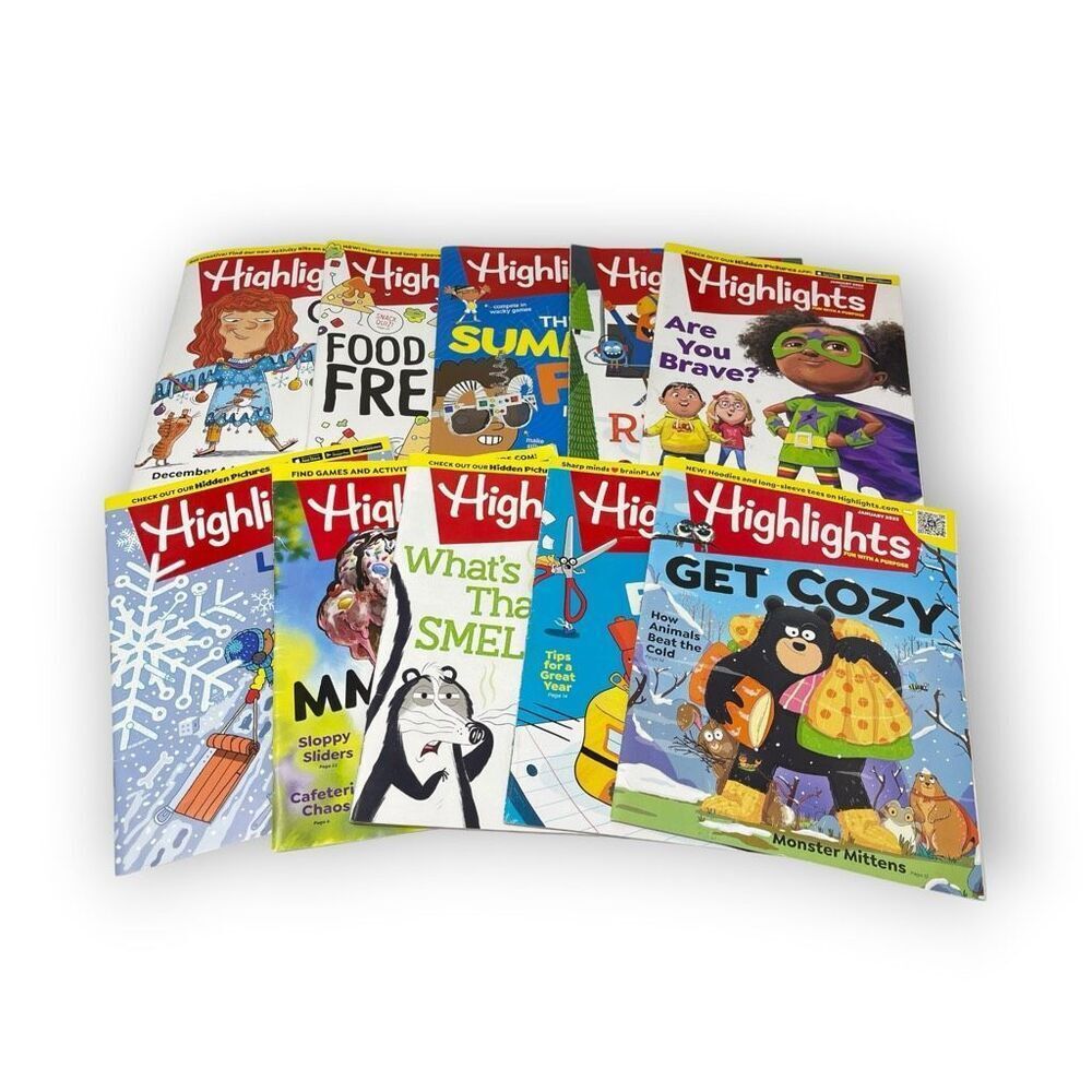 Highlights Magazine Lot of 10 2021 2022 2023 Kids Games Stories Magazines